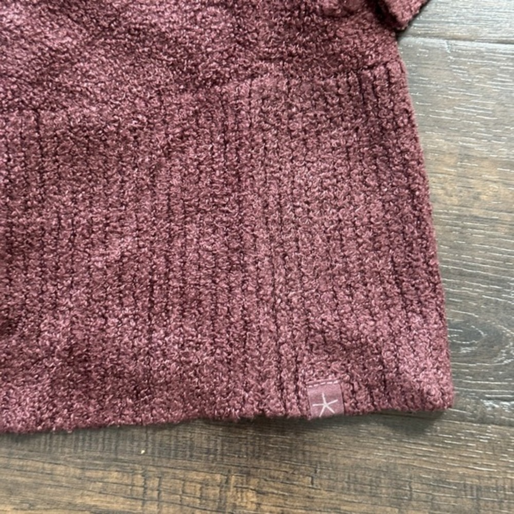Barefoot Dreams Women's Cardigan CozyChic Lite Circle Maroon Size XS Style 423 - Picture 4 of 7